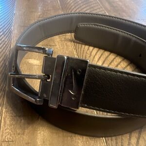 Nike reversible leather belt black/gray